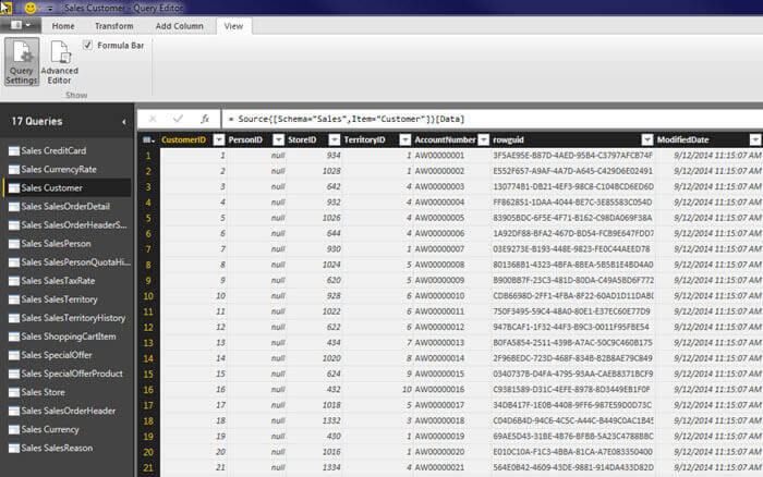 Edit query Main window